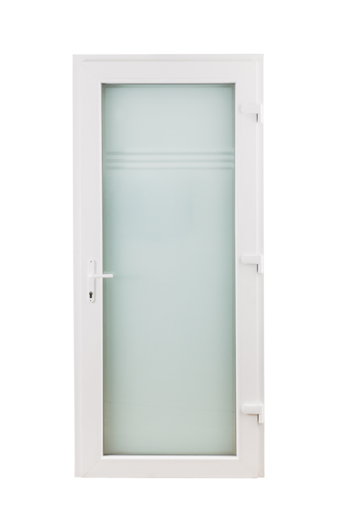 Porte ext. verre - PVC - 3 lignes transparante - Droite - 980x2180mm Porte ext. verre - PVC - 3 lignes transparante - Droite - 980x2180mm