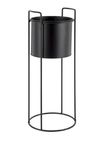 Pot de fleurs noir avec standard hauteur 50 cm
