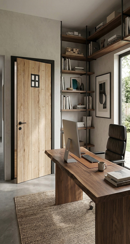 Complete binnendeur Realwood Oak 4500 mat glas 201,5x93cm tubespaan omkeerbaar + zwarte deurkast 20cm