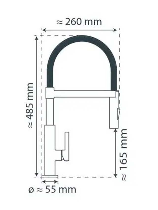Robinet de cuisine Fien noir mat avec bec extractible