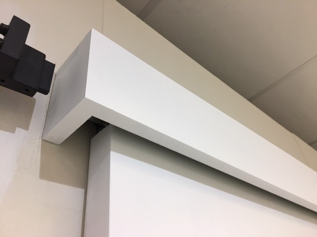 Porte coulissante simple à peindre complète Albero 93x211,5cm + rail + plaque de recouvrement blanc