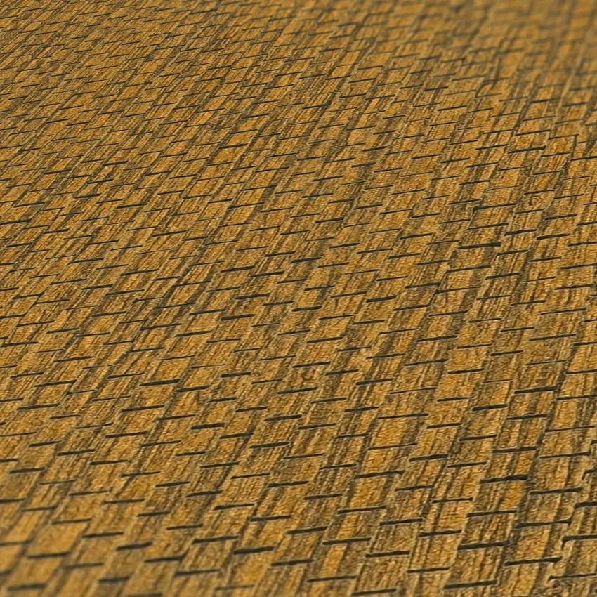 Vinyle sur papier peint intissé tissé ocre/brun 0,53x10m