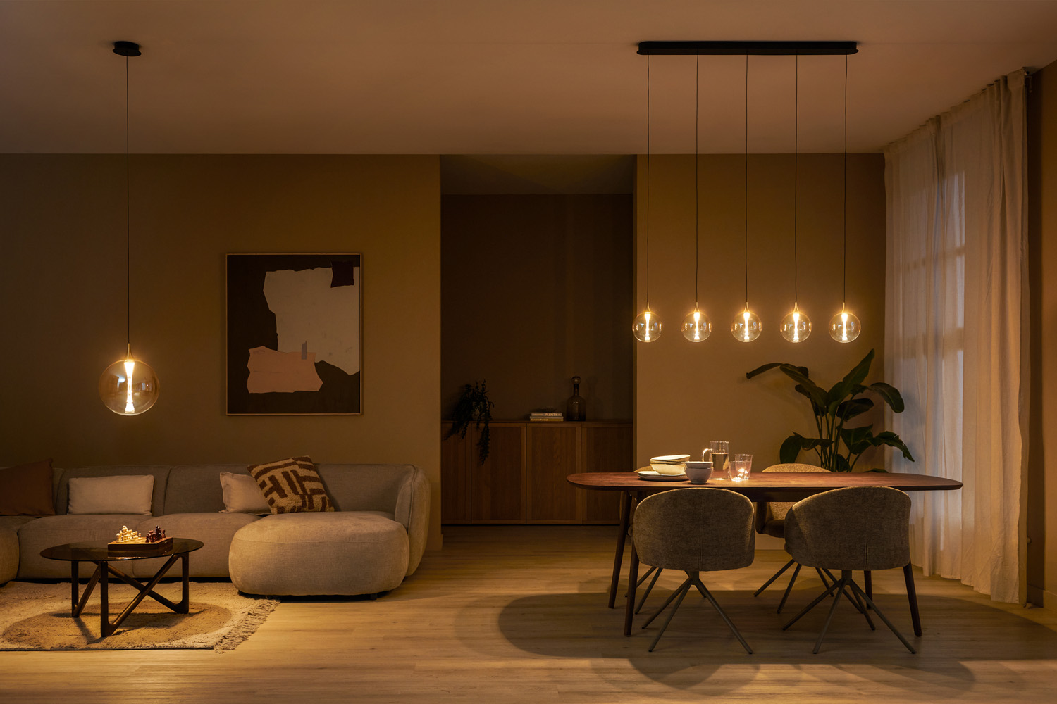 Lucide Premium Gisela - Hanglamp - Ø30cm - LED Dimb. - 1X9,4W 2700K - Amber