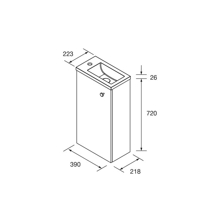 Toiletmeubel Savanna olijfgroen wastafel wit 72x39x22cm inclusief spiegel met LED
