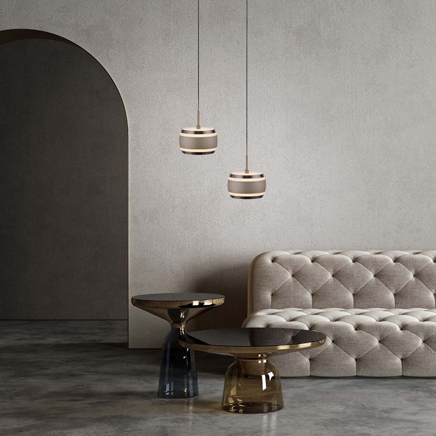 Hanglamp Easy Lift - Brons/chroom - Ø13cm - Dimbaar - 1x8W - 2200-5000K - met afstandsbediening