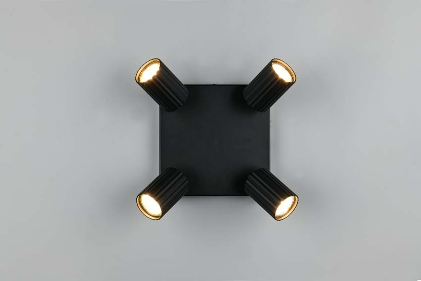 Spot en saillie - Noir - 20x20x14cm - Dimmable - GU10 - 4x10W