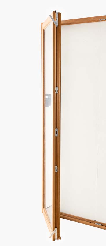 Houten terrasraam 2-vleugels Meranti Trae 55mm naturel 1000 x 2150 mm