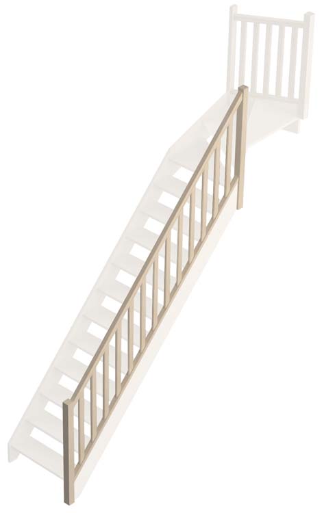 Main courante Leipzig den Type A pour escalier avec quart de tour en haut
