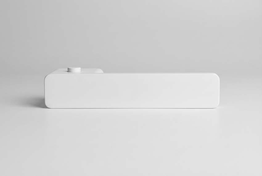 Poignée de porte Xinnix verrouillable à droite en aluminium anodisé blanc kit complet rosaces non comprises