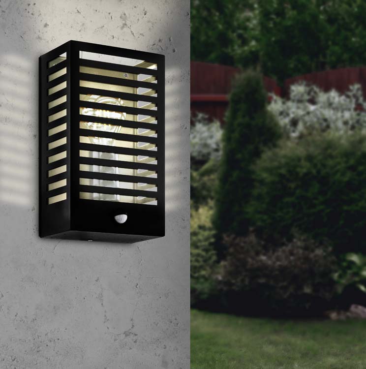 Applique murale - noire - 17x10x29,5cm - E27 - 1x60W