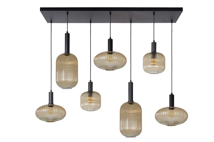 Lucide MALOTO - Suspension - 7xE27 - Ambre