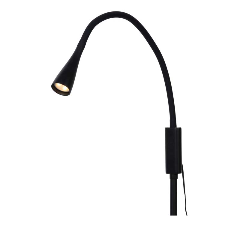 Lucide ZOZY - Leeslamp - LED Dimb. - 1x3W 3000K - 3 StepDim - Zwart