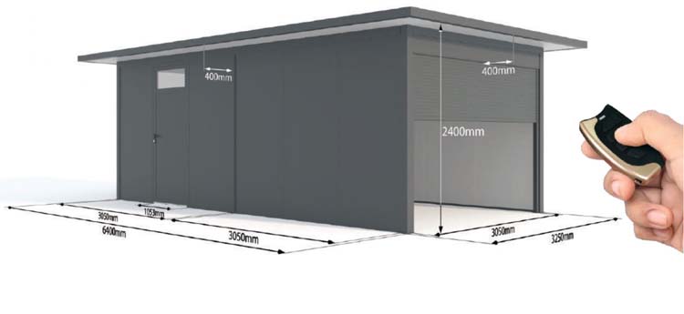 Garage metal anthracite medium 325 x 640 x 240 cm