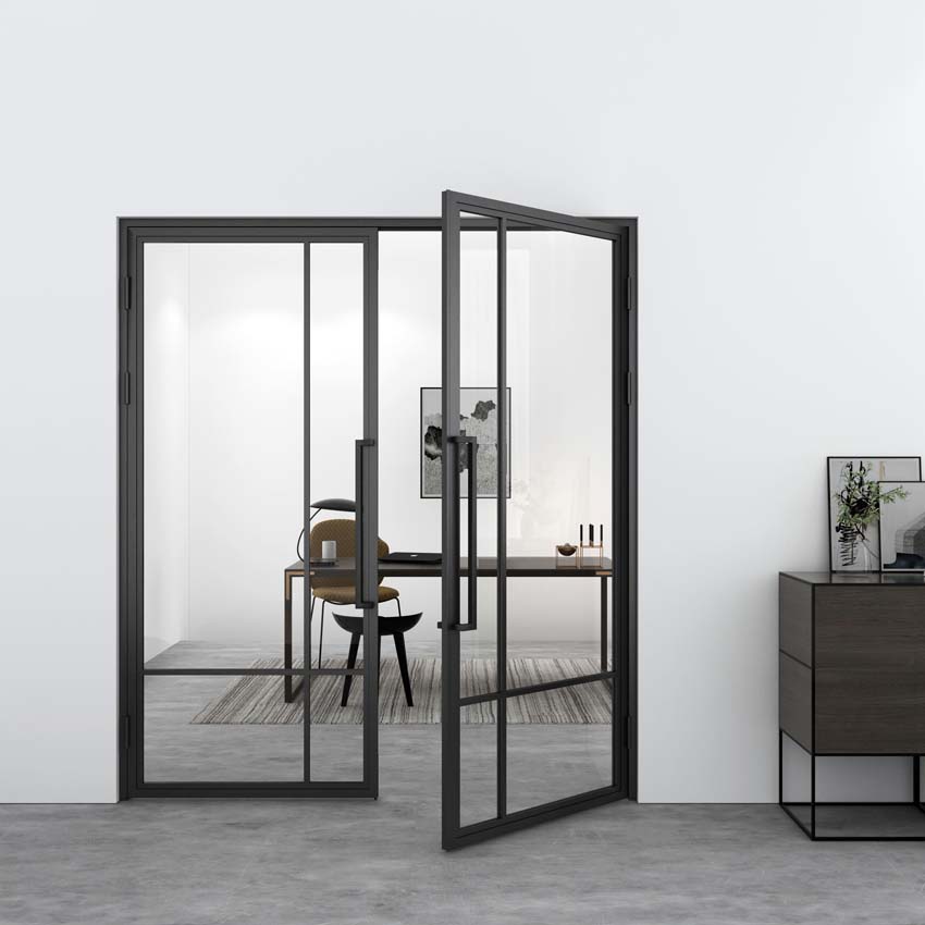 Porte intérieure double en acier Tara 2x 4R 176x204cm droite