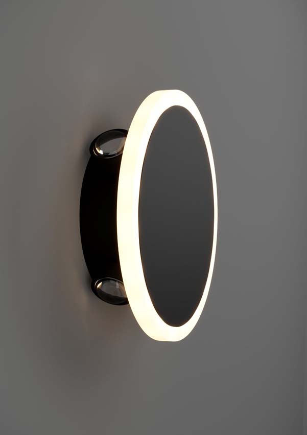 Applique murale - Noir - Ø17cm - Dimmable - LED - 1x12W - 3000K