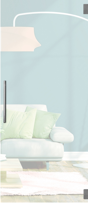 Porte intérieure vitrée complète Skyline Night mat 83x201cm poignée ronde aspect inox + charnières