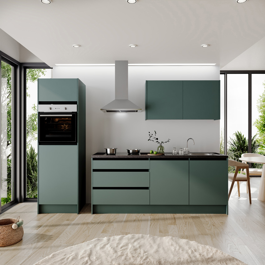Keuken Berlin groen 273cm - zonder toestellen