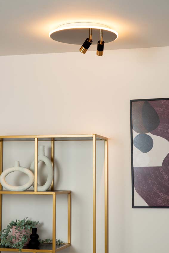 Plafondlamp - zwart chroom - Ø40cm - dimbaar - LED 2x5W - 2700K