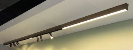 Rail lumineux Bea bronze avec LED line 1,2 m + 6 spots apparents et 3 spots encastrés