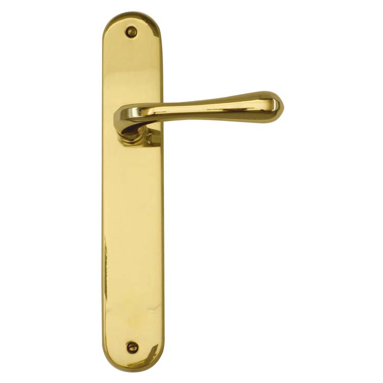Poignée de porte alba cuivre sur bouclier sans cylindre