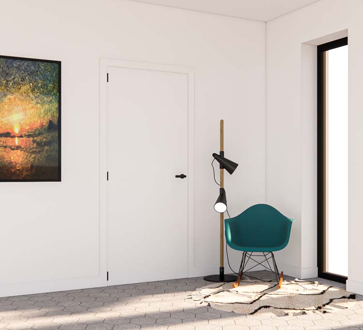 Complete binnendeur Uran wit 201,5x83cm tubespaan omkeerbaar + deurkast 16,5cm