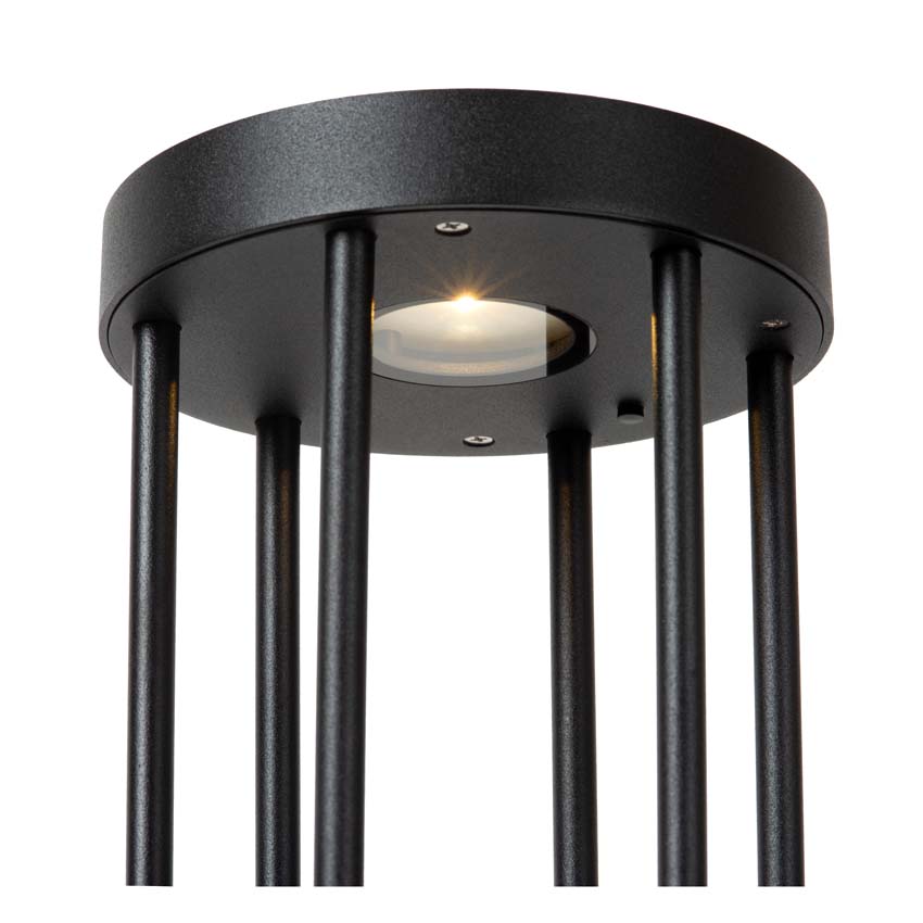 Borne extérieur Solar Eon - noir - Ø16cm - 1x2W - 2850K/3150K - IP54 - détecteur jour/nuit