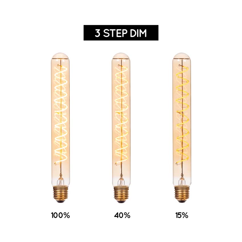 Lucide T32 - Filament lamp - H25cm - LED 3 StepDimbaar (Memory) - E27 - 1x4,9W 2200K - Amber