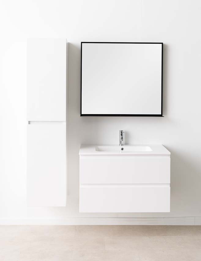 Meuble de salle de bain Tibo wit 900 mm lavabo blanc brilliant