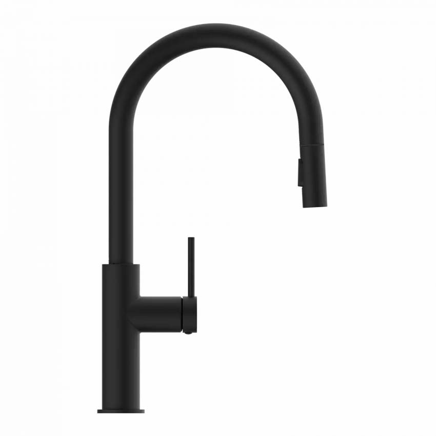 Robinet de cuisine Wasserwerk WK 13 Sphere noir mat avec bec extractible