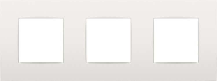 Plaque de finition triple horizontal intense white