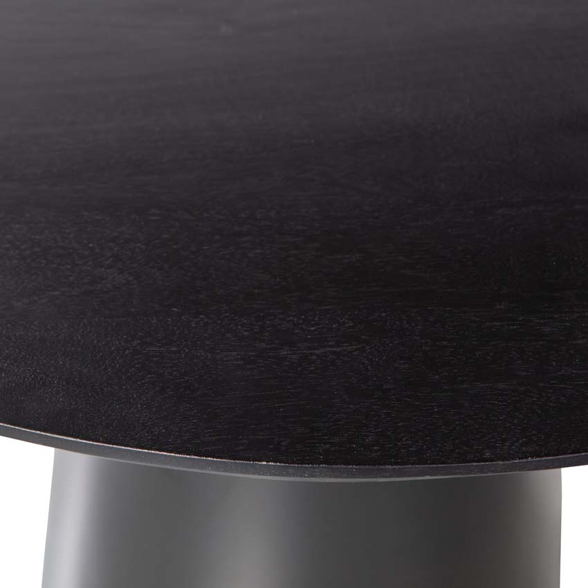 Tafel Nalla uit hout en metaal rond zwart Ø120cm