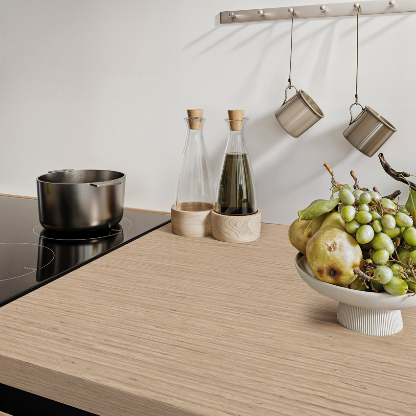 Keuken Berlin kasjmier 273cm - met toestellen - vitrokeramische kookplaat en inox wanddampkap