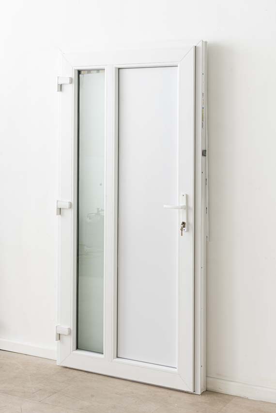 Buitendeur Lumeo PVC mat glas wit 1000x2000mm links
