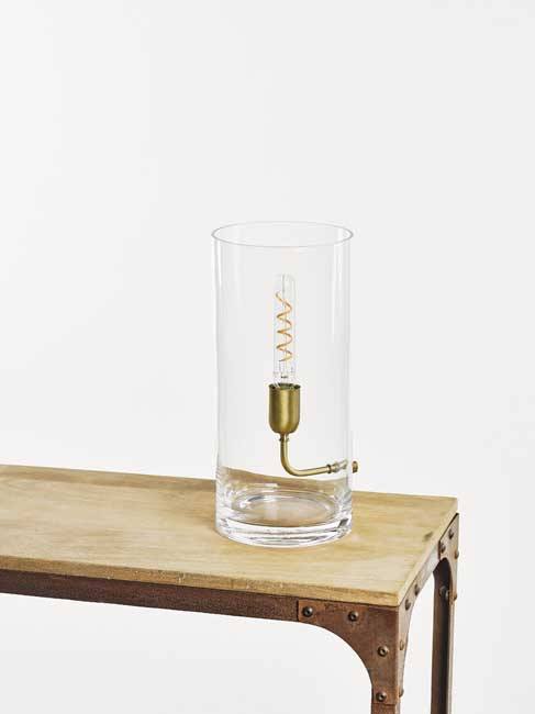 Tafellamp mat goud/glas excl lamp LED E27