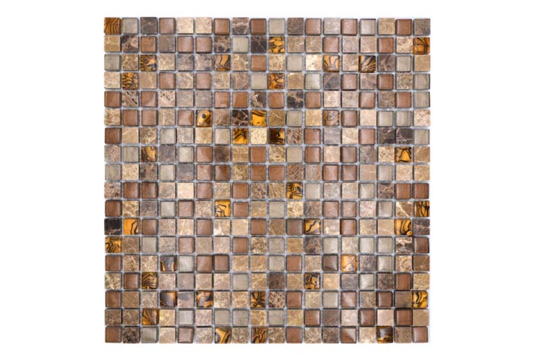 Mosaïque Crystal+ Mix beige/brun brillant 30x30cm
