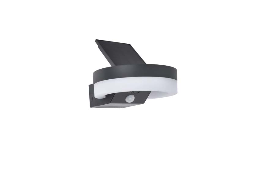 Applique murale d'extérieur Astra Solar - gris - dimmable - 12W - 3000K - IP54 - avec détecteur de mouvement