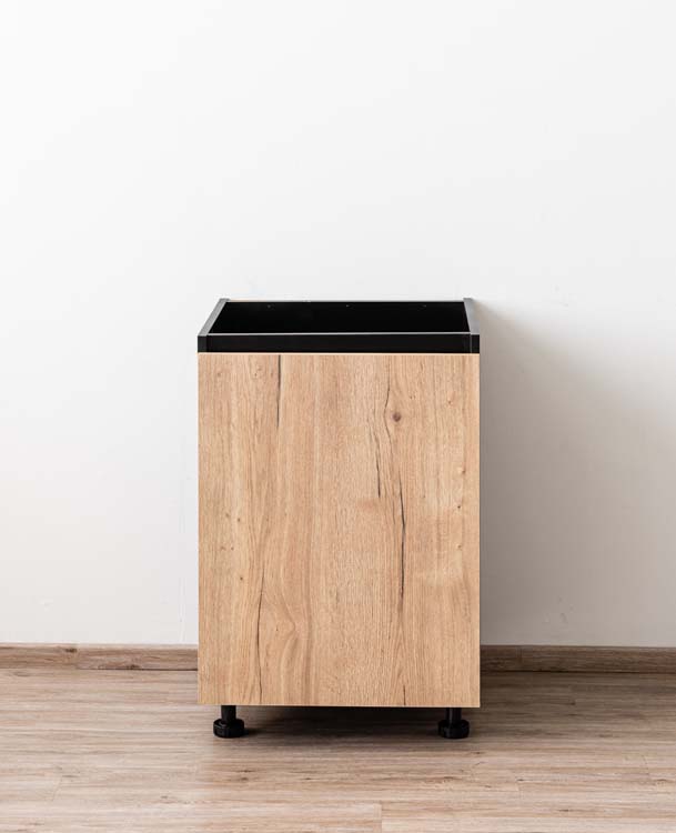 Armoire de cuisine Plenti meuble bas, noir/aspect bois, 60x78cm