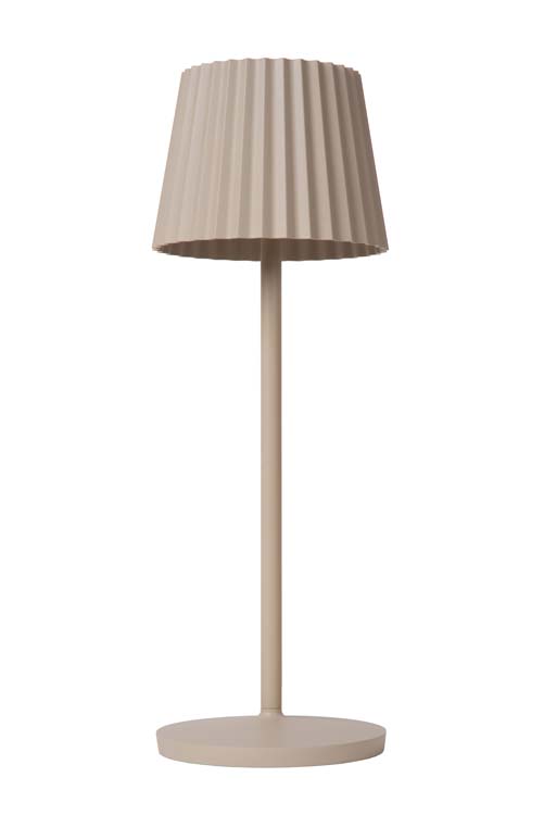 Lampe de table extérieure - beige - H38cm - LED - 2W - 2700K - IP54 - 3StepDim - avec station de charge
