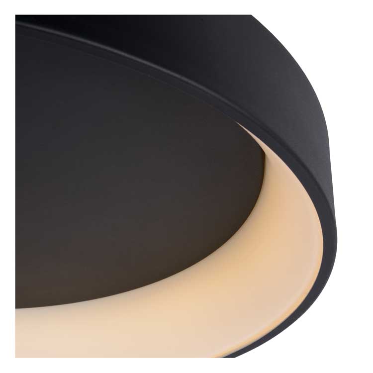 Lucide TALOWE LED - Plafonnière - Ø 30 cm - LED Dimb. - 1x20W 3000K - Zwart
