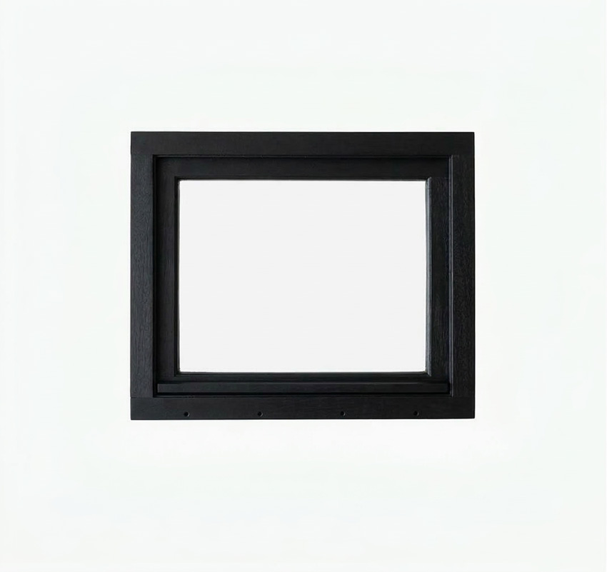 Fenêtre à soufflet Trae bois Meranti 55mm noir sur mesure