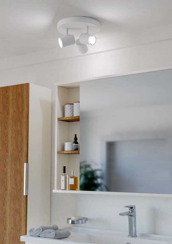 Spot en saillie - Blanc - Ø23xH11,5cm - Dimmable - GU10 - 3x5W - rond
