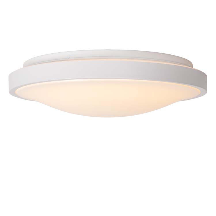 Lucide DASHER - Plafonnière Badkamer - Ø41cm - 24W 2700K - IP44 - Wit