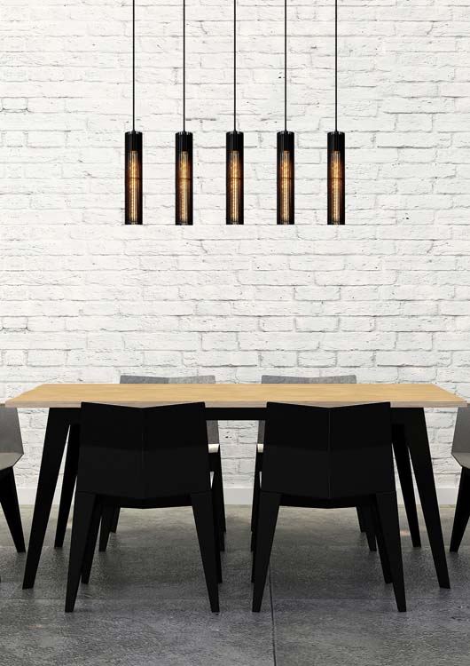 Lucide LIONEL - Suspension - 5xE27 - Noir