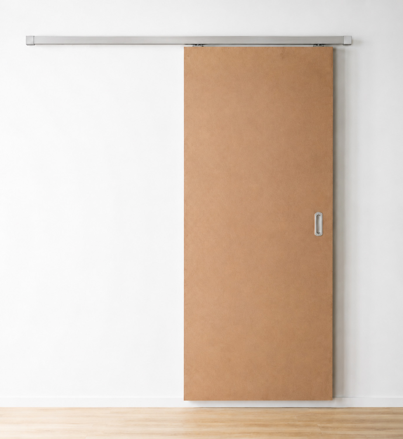 Complete enkele schuifdeur Karolien wit 93x211,5cm + rail inox