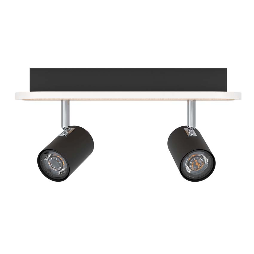 Opbouwspot - Zwart/bruin - 28x9x16 cm - Dimbaar - LED - 2x12W - 3000K
