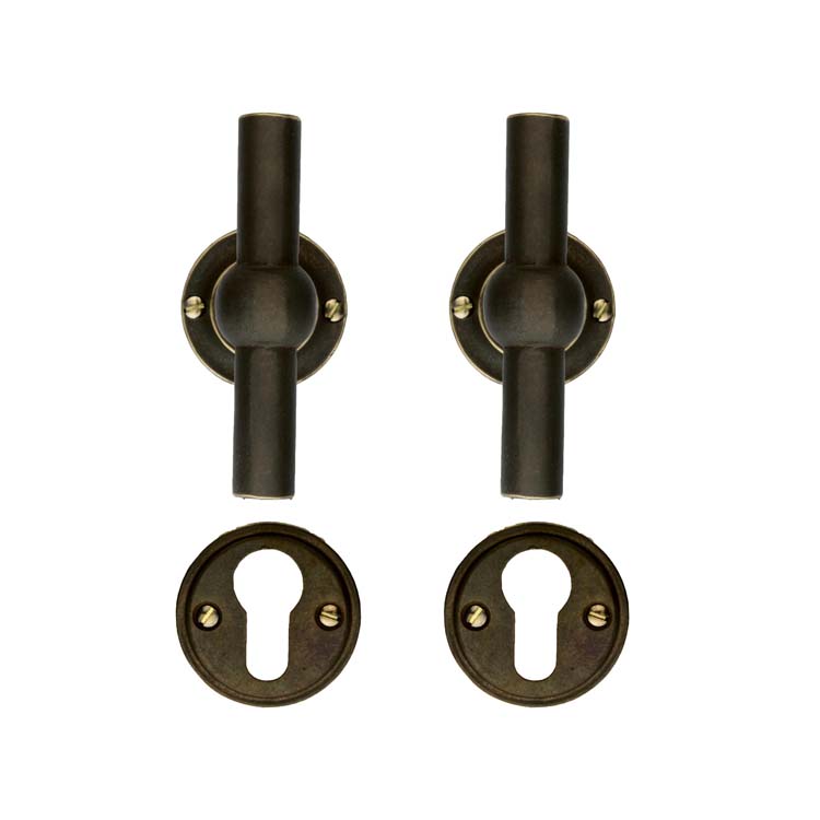 Poignée de porte pro pienza nouveau T+T cuivre rosace cylindre