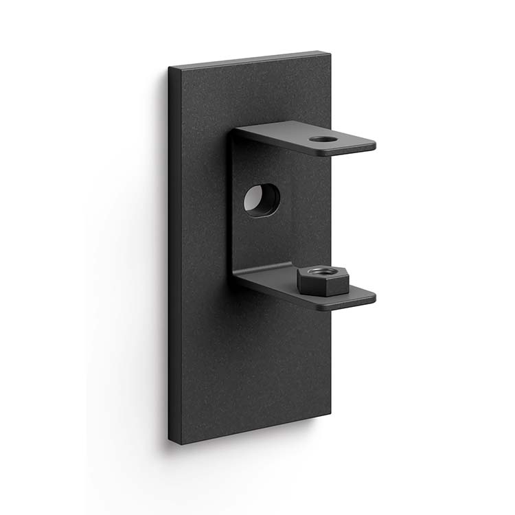 Muurbeugel Linea zwart 2 stuks B 3 cm H 6 cm roestvrij staal