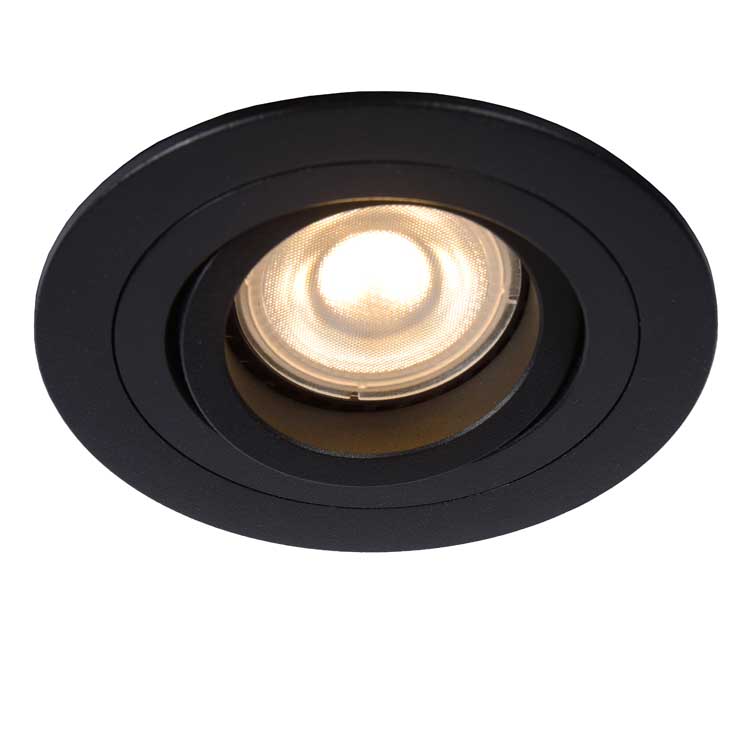 Inbouwspot rond - Ø 9 cm - 1xGU10 - Zwart