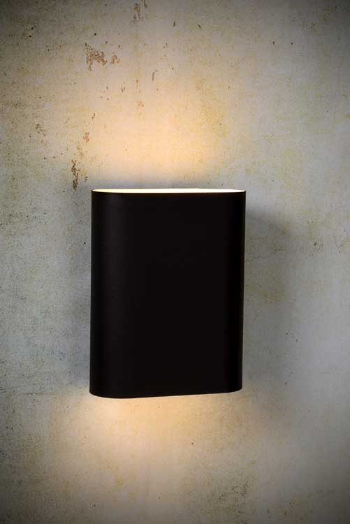 Lucide OVALIS - Wandlamp - E14 - Zwart