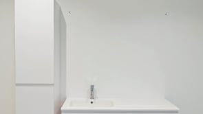 Meuble de salle de bains Bianca blanc suspendu avec lavabo simple blanc brillant 80cm